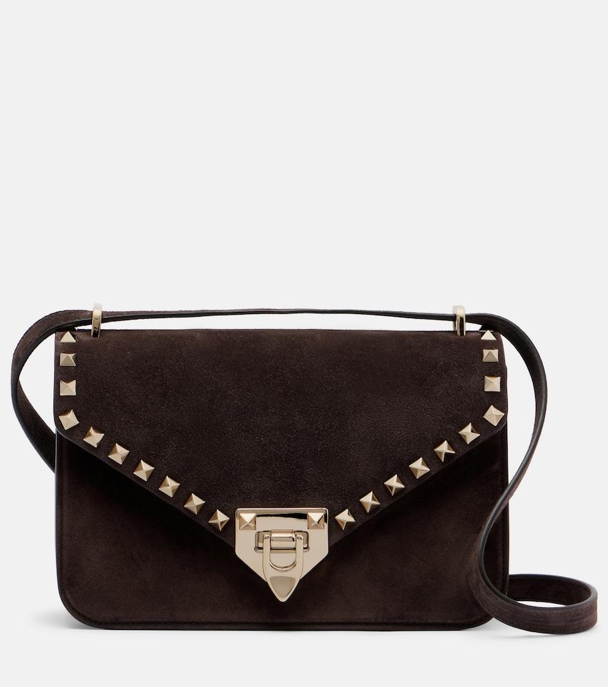 valentino garavani rockstud small suede tote bag