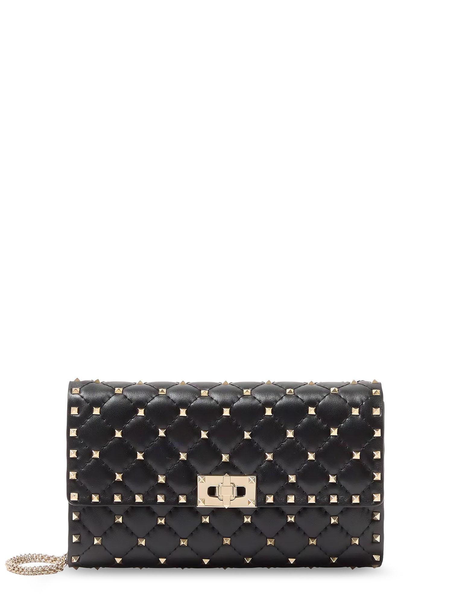 valentino garavani rockstud spike leather crossbody bag with iconic all-over studs