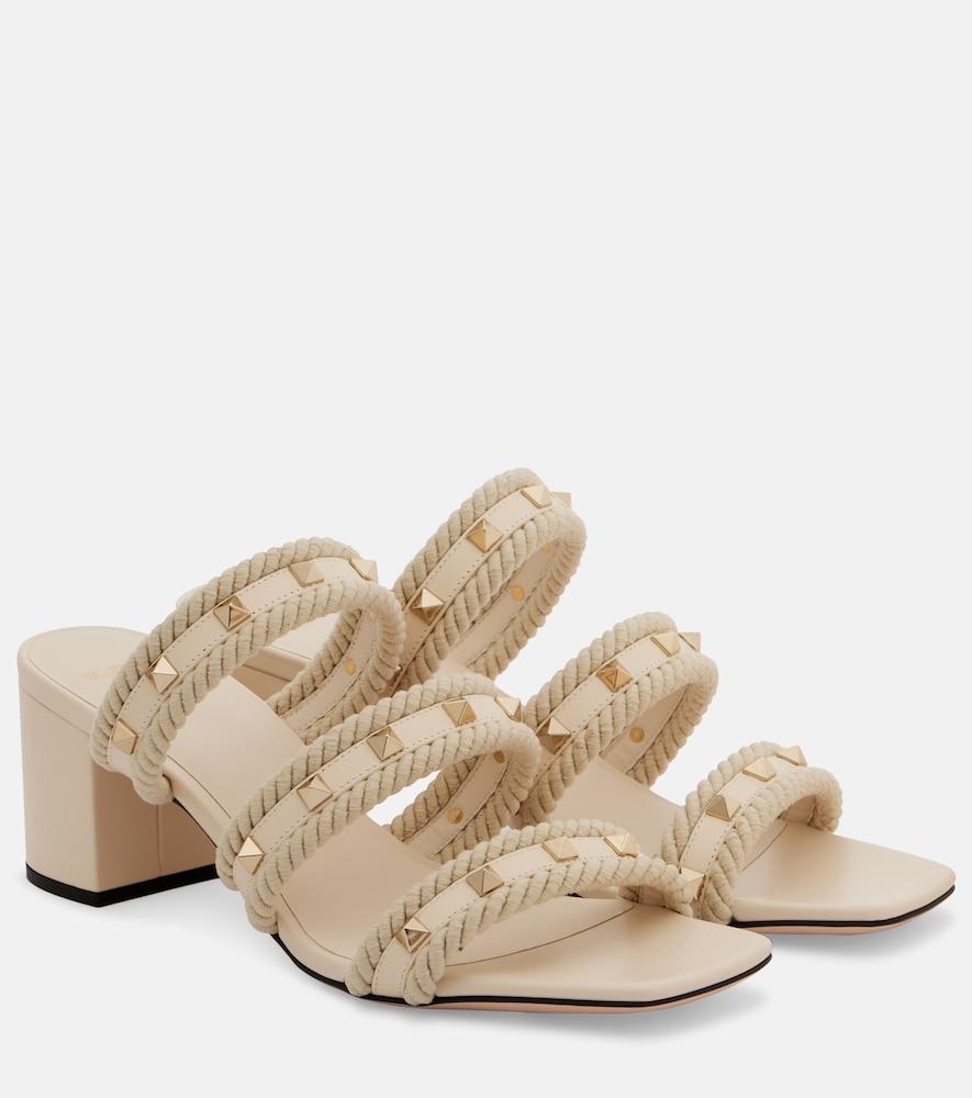 valentino garavani rockstud torchon 60 leather mules