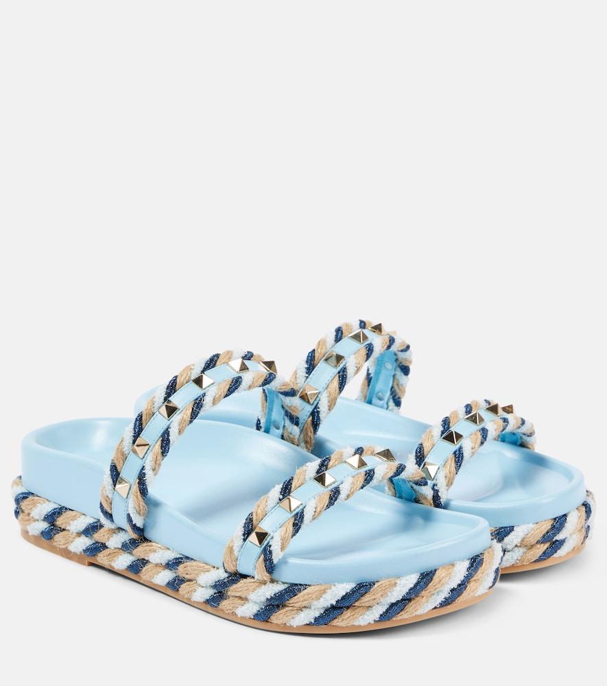 valentino garavani rockstud torchon leather sandals