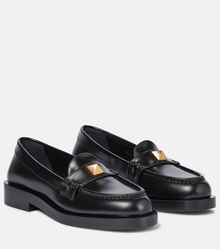 valentino garavani roman stud leather loafers