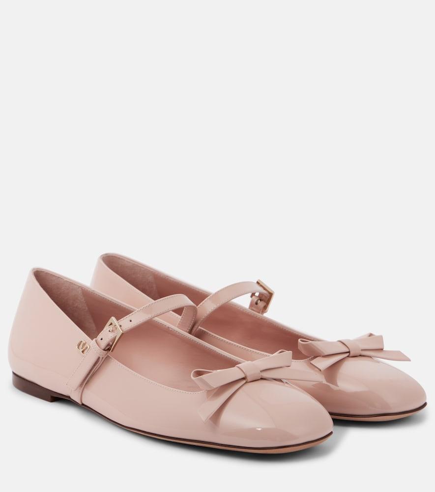 valentino garavani romance bow patent leather mary jane flats