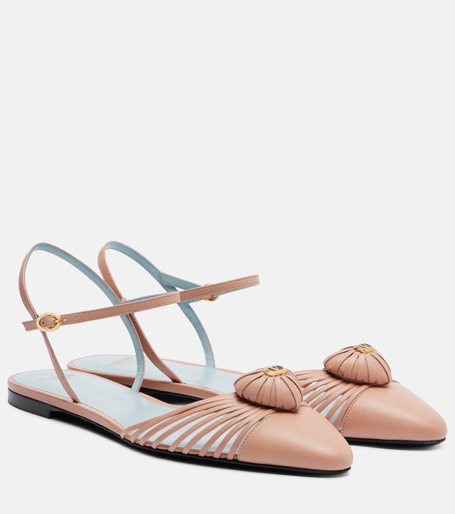 valentino garavani royal vlogo leather flats