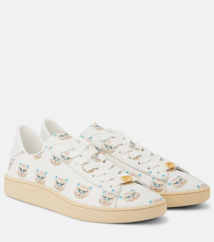 valentino garavani royco vlogo printed leather sneakers