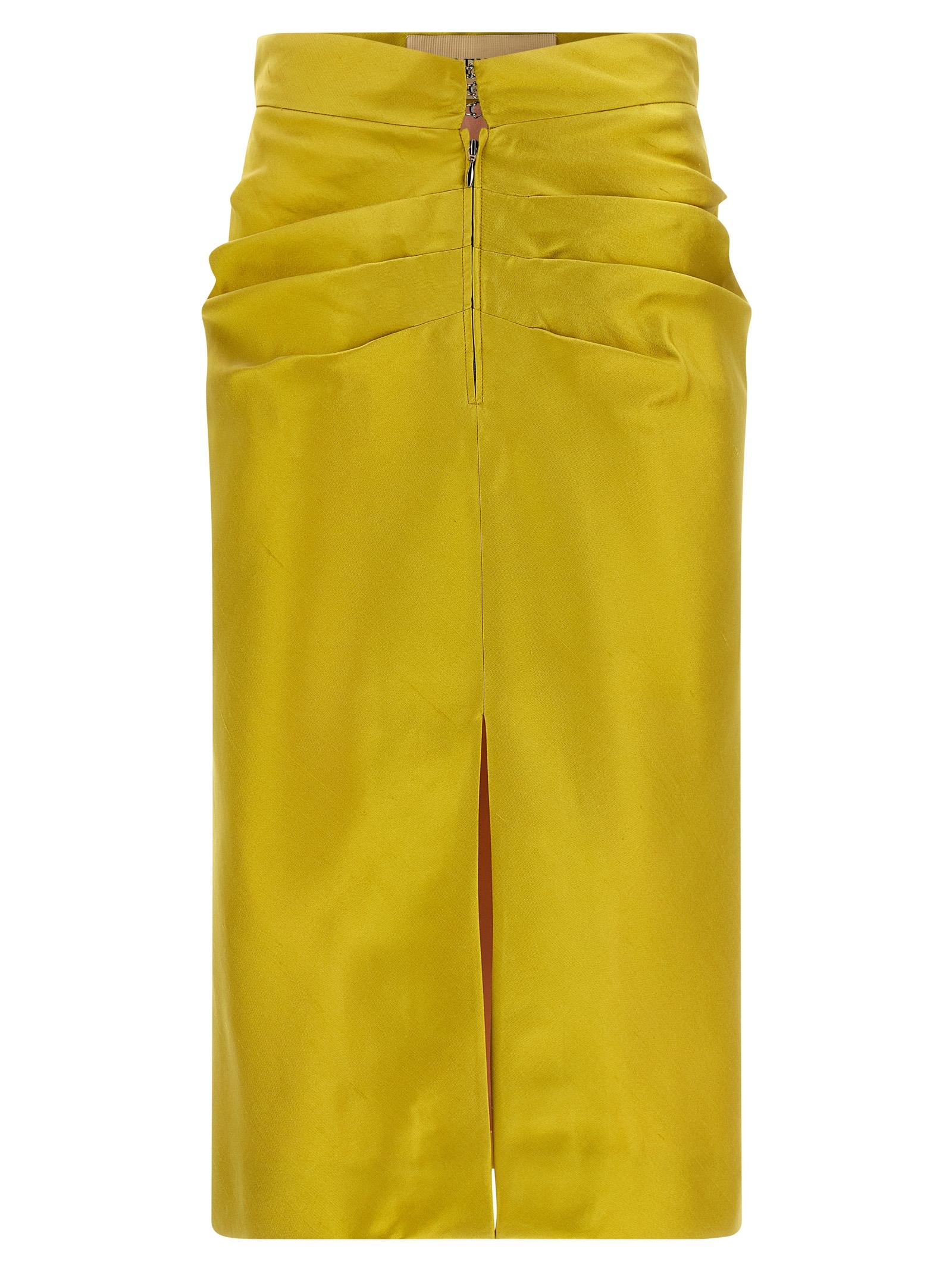 valentino garavani shantung silk skirt green - women