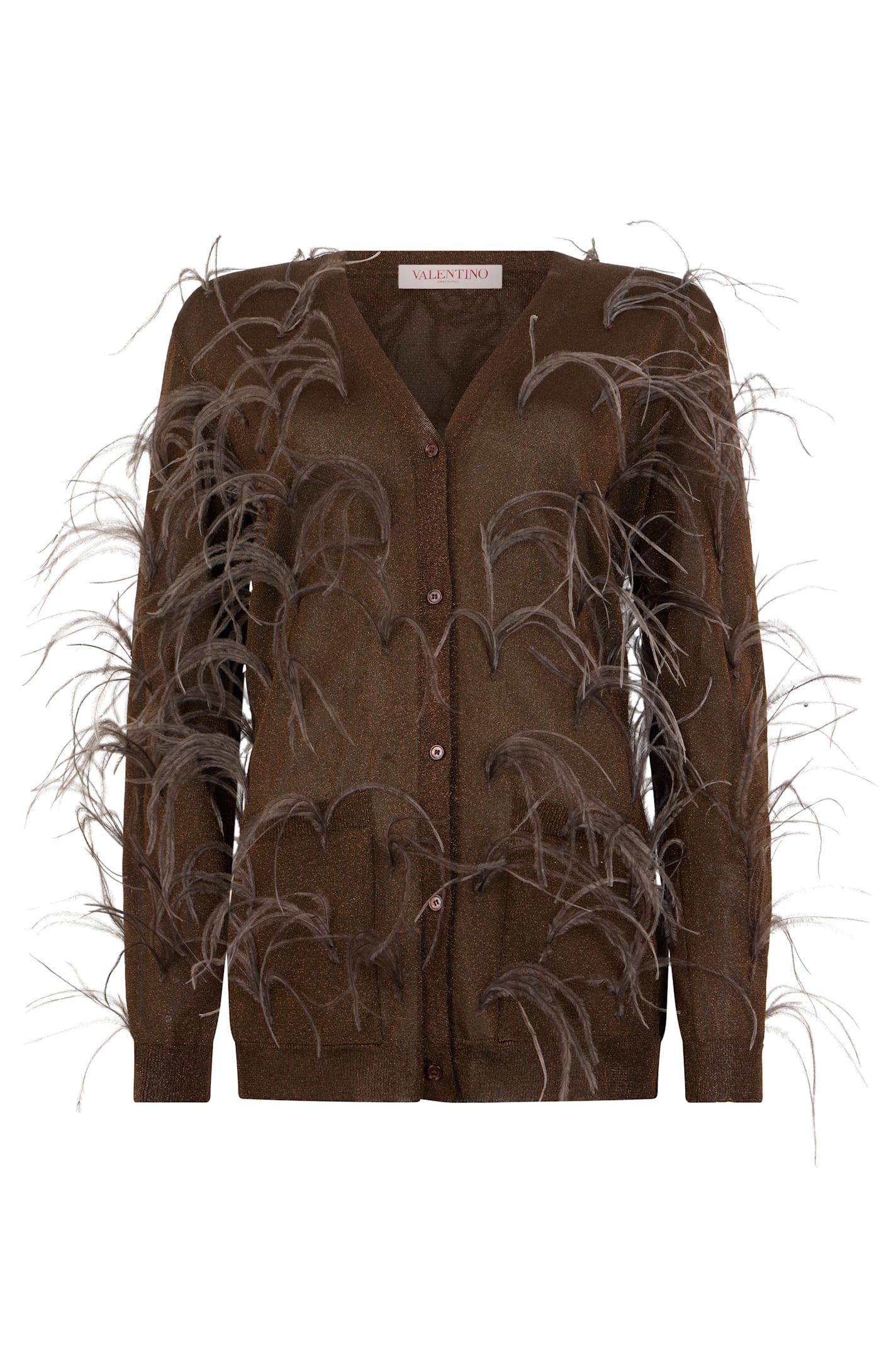 valentino garavani short cardigan with decorative inserts