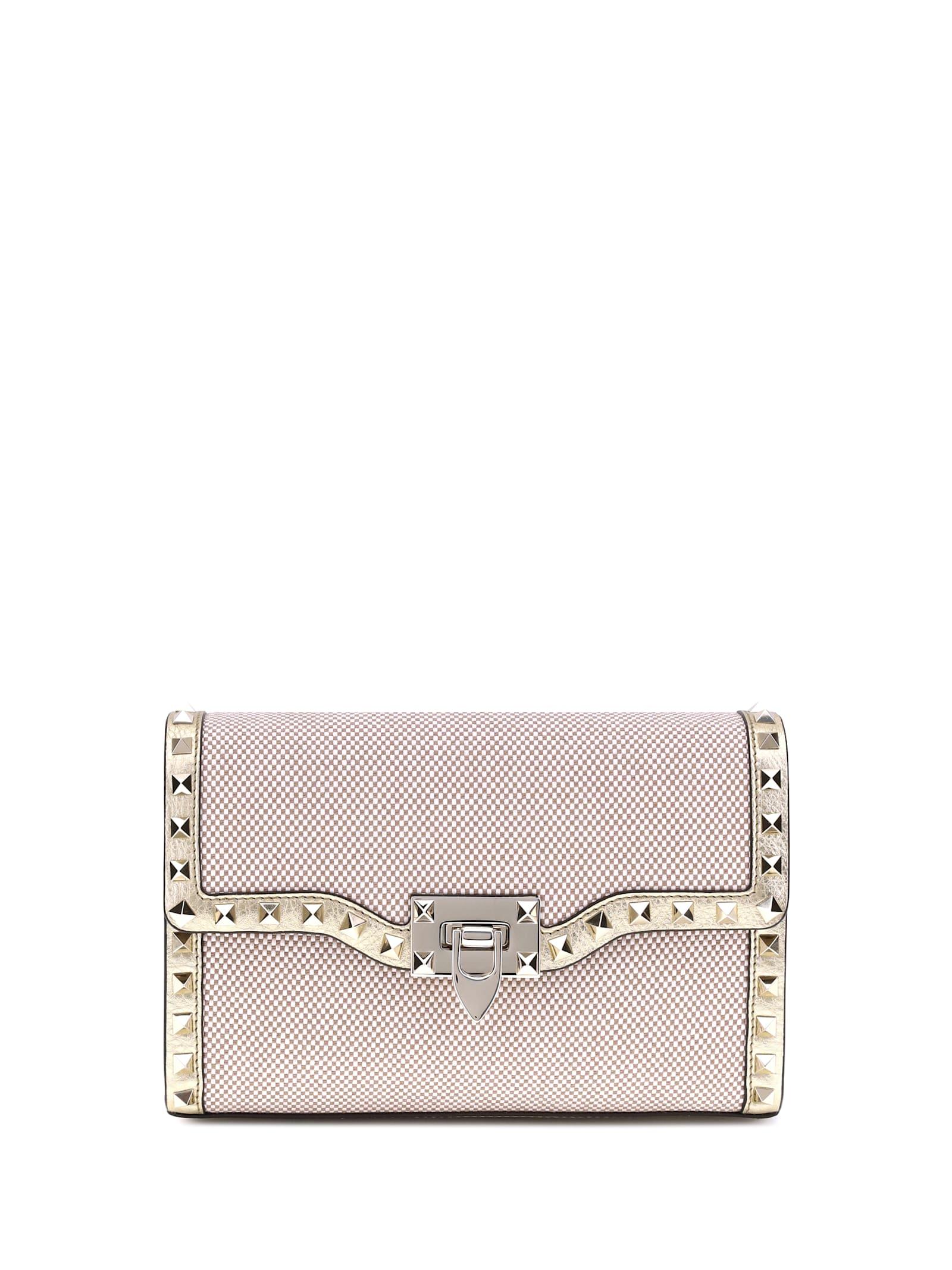 valentino garavani small canvas rockstud shoulder bag