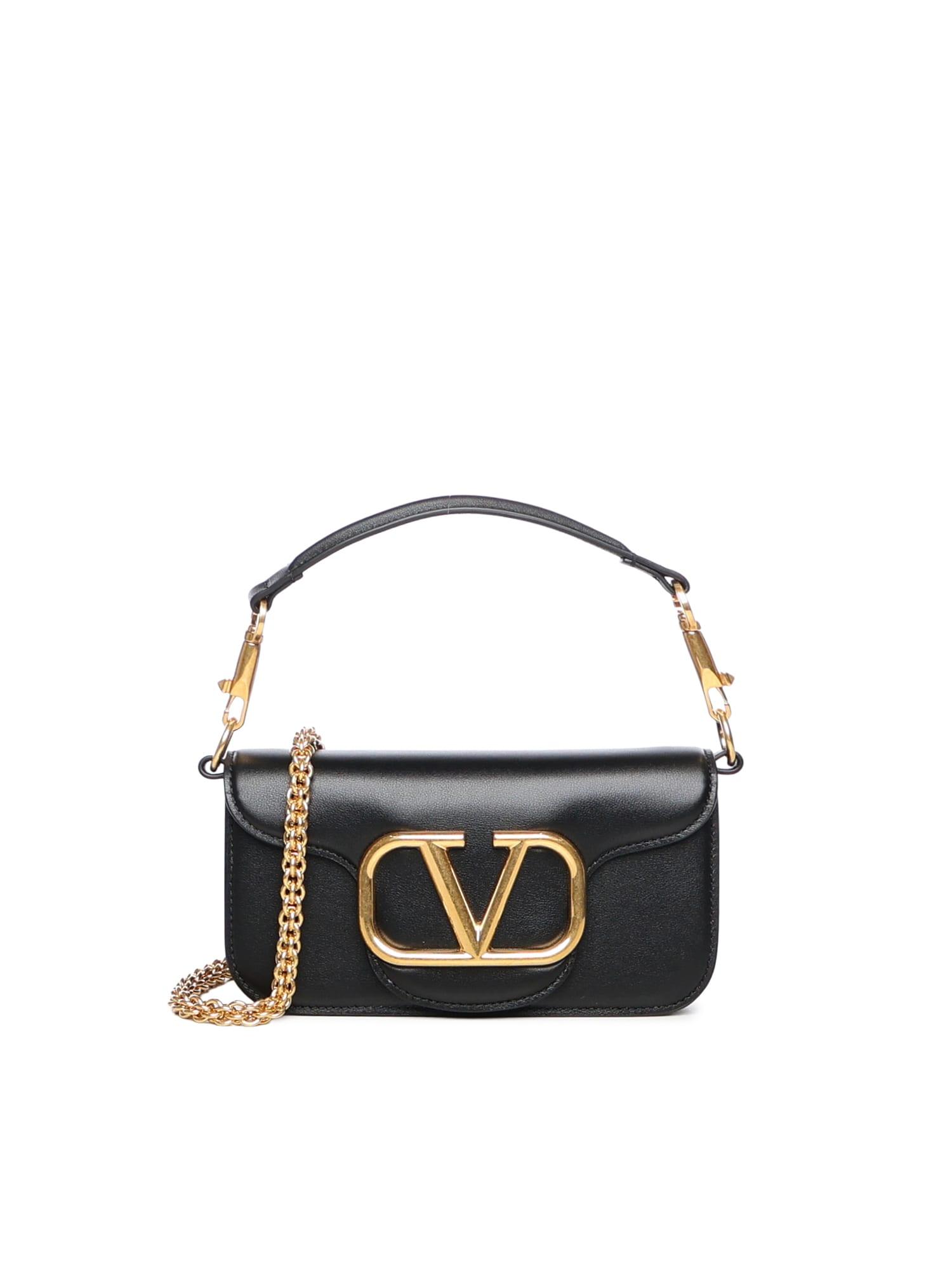 valentino garavani small locò calfskin shoulder bag