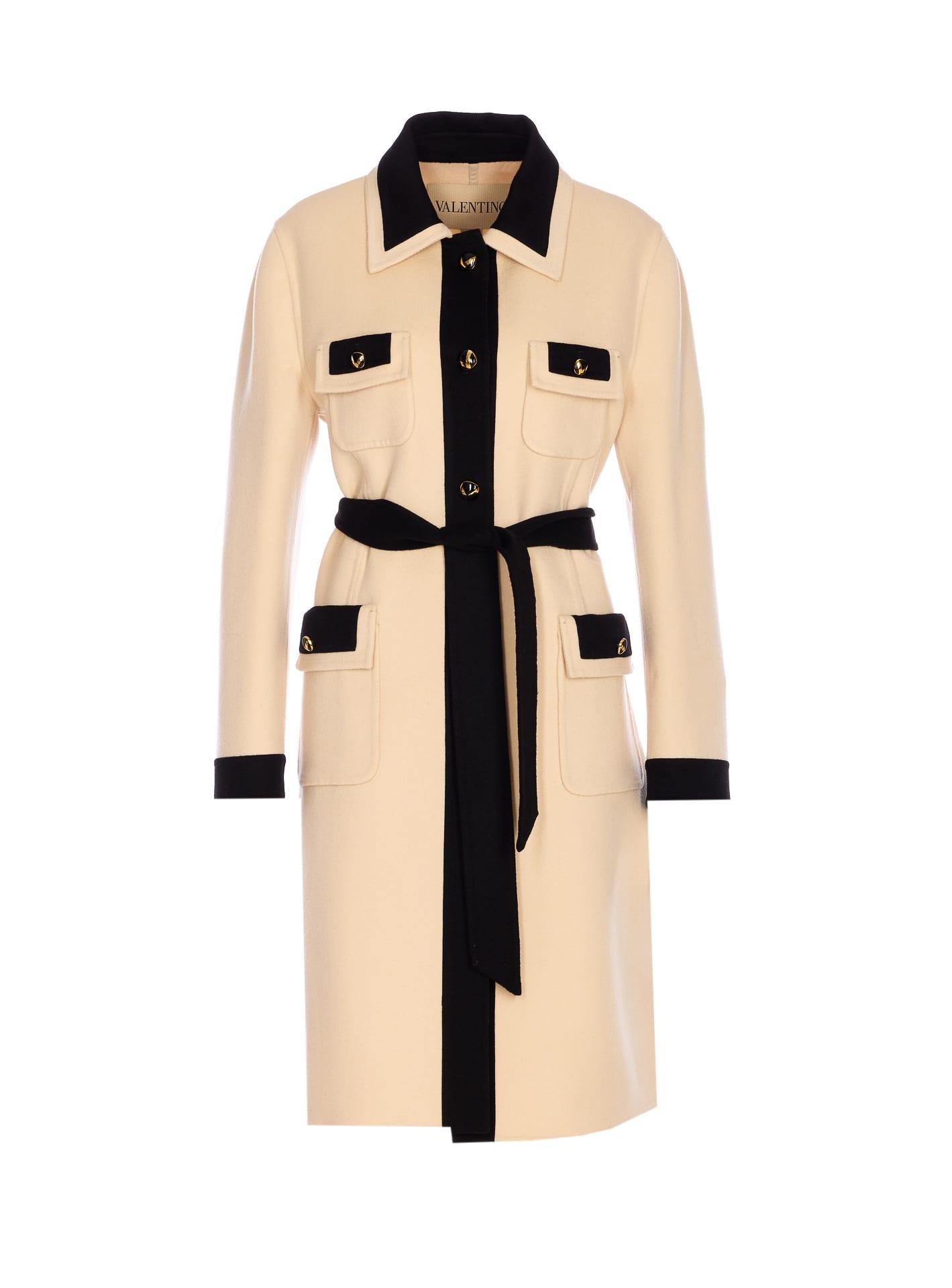 valentino garavani solid compact drap coat