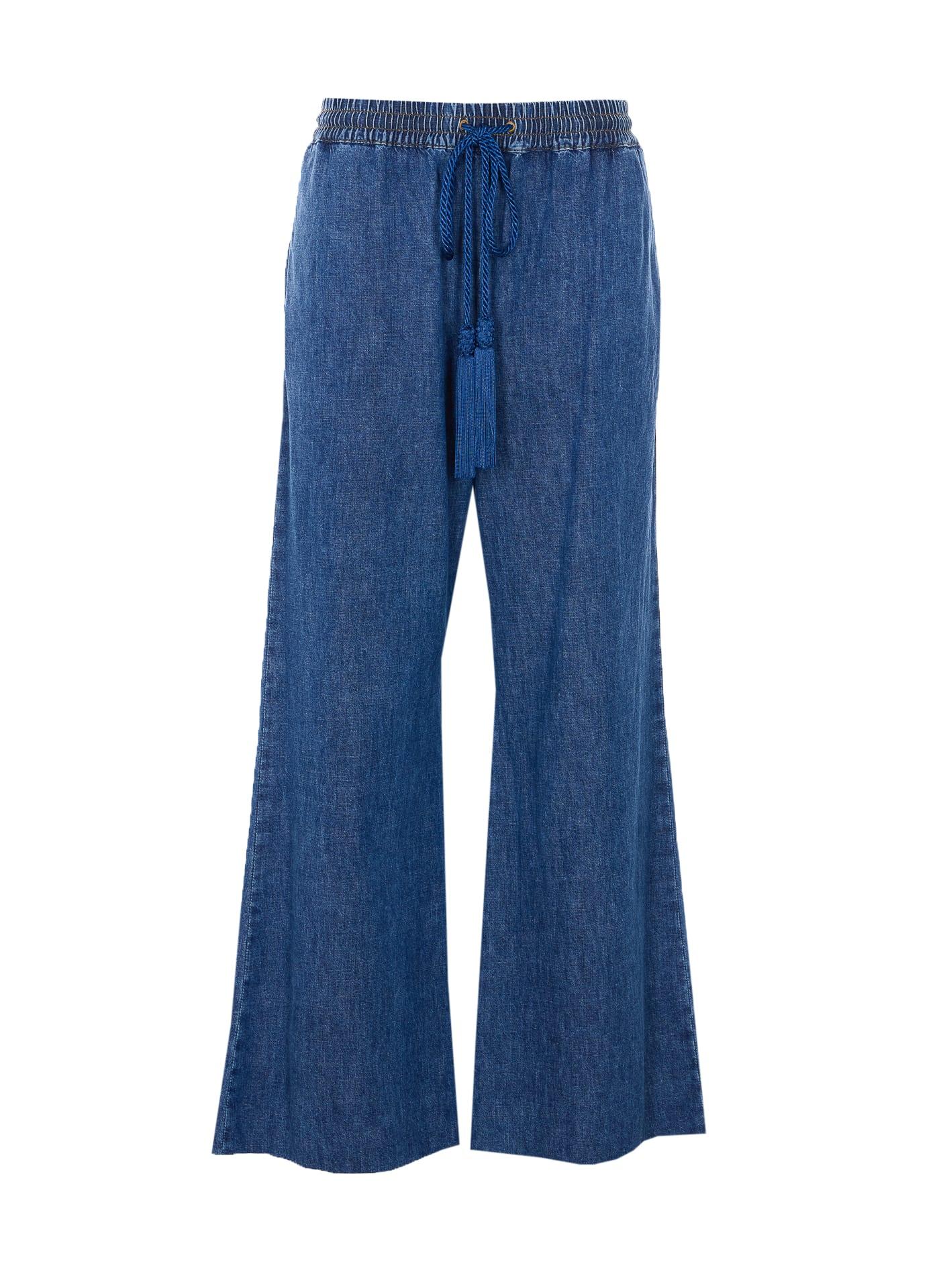 valentino garavani solid denim pants