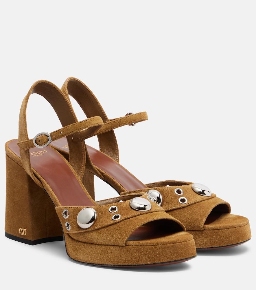valentino garavani studded suede platform sandals