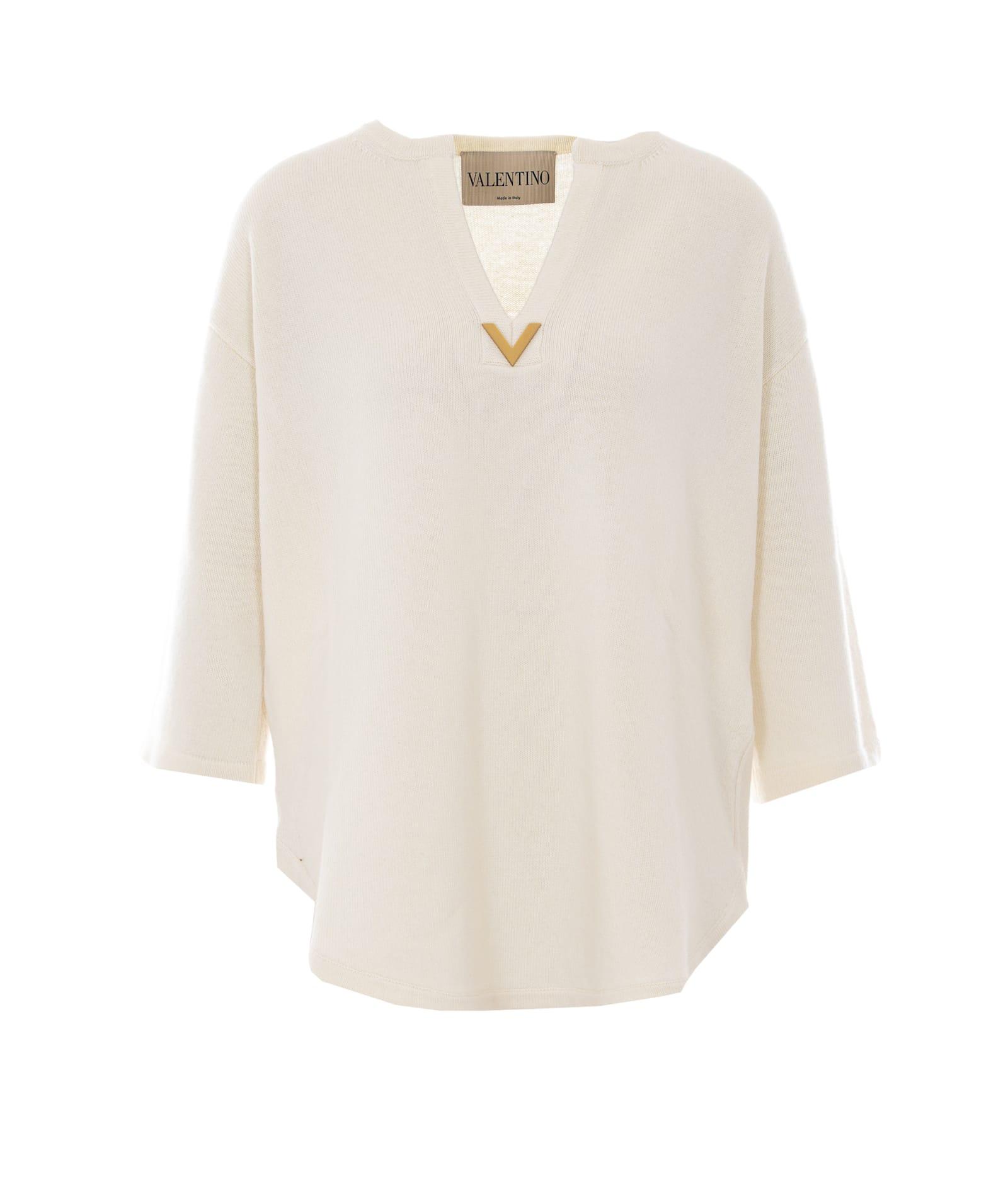 valentino garavani sweater with v logo detail