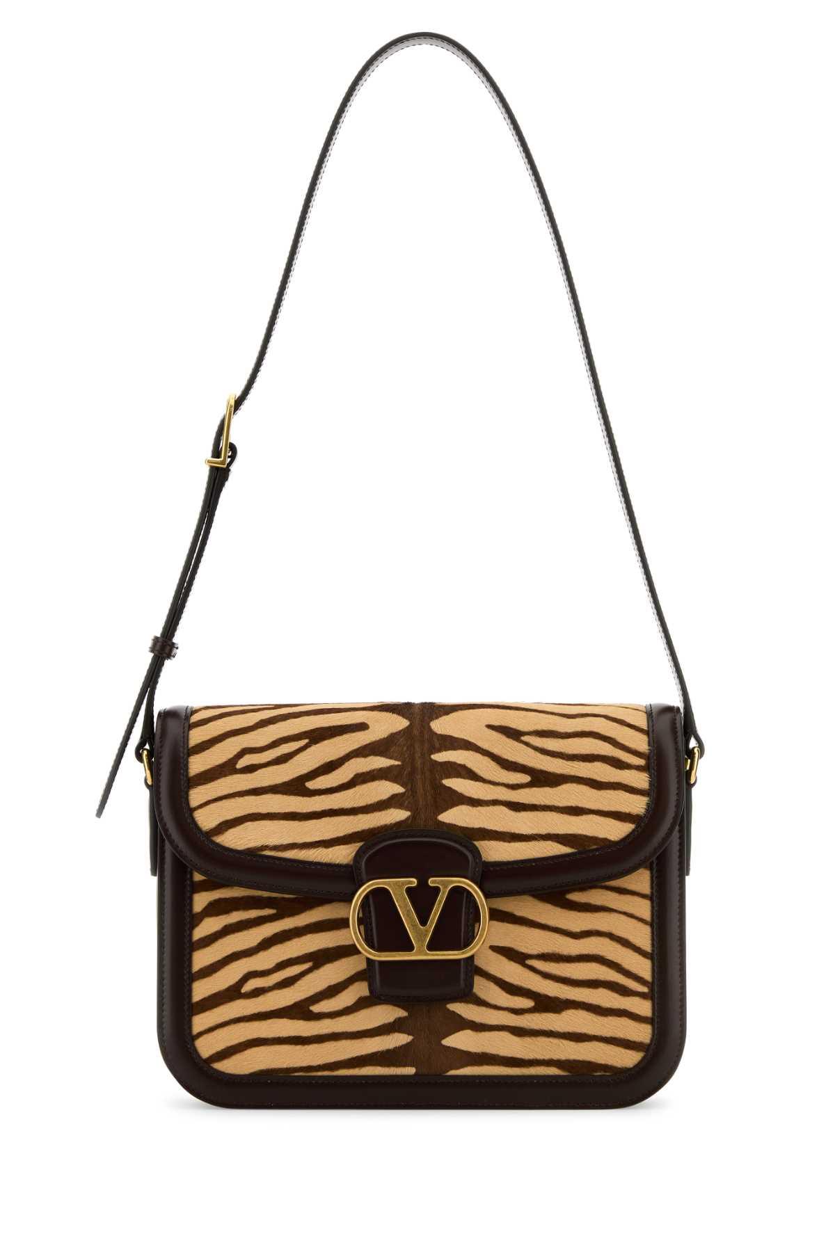 valentino garavani two-tone calf hair and leather 9to5 shoulder bag