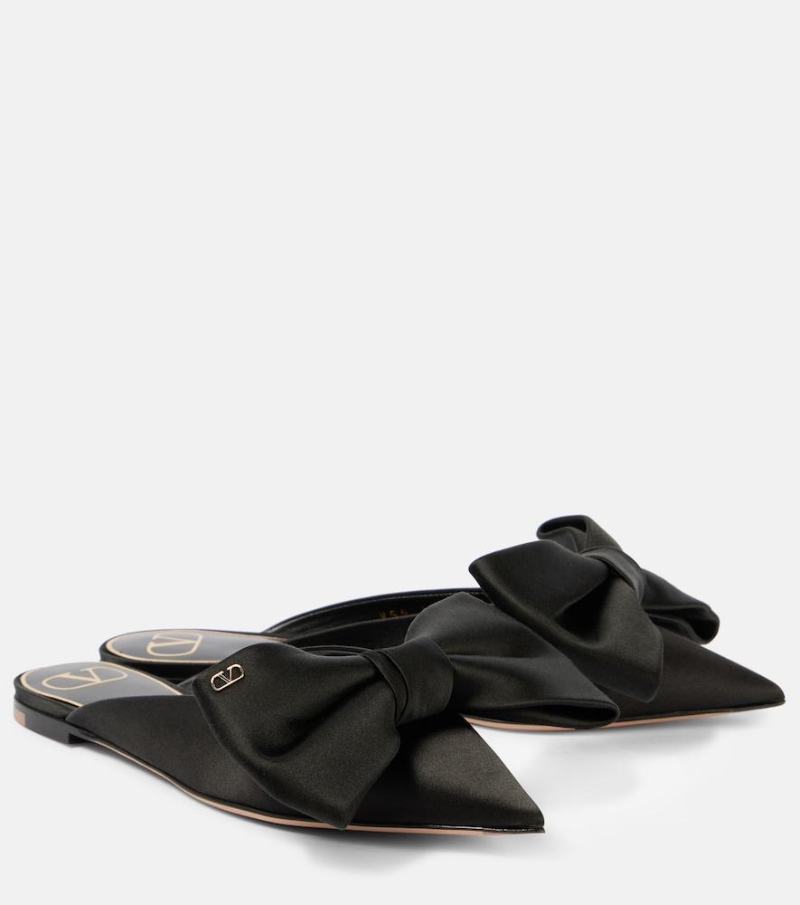 valentino garavani un château bow satin mules