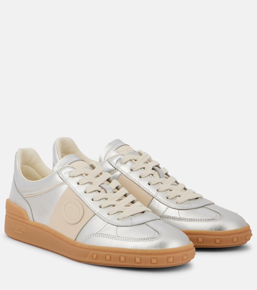 valentino garavani upvillage vlogo metallic leather sneakers