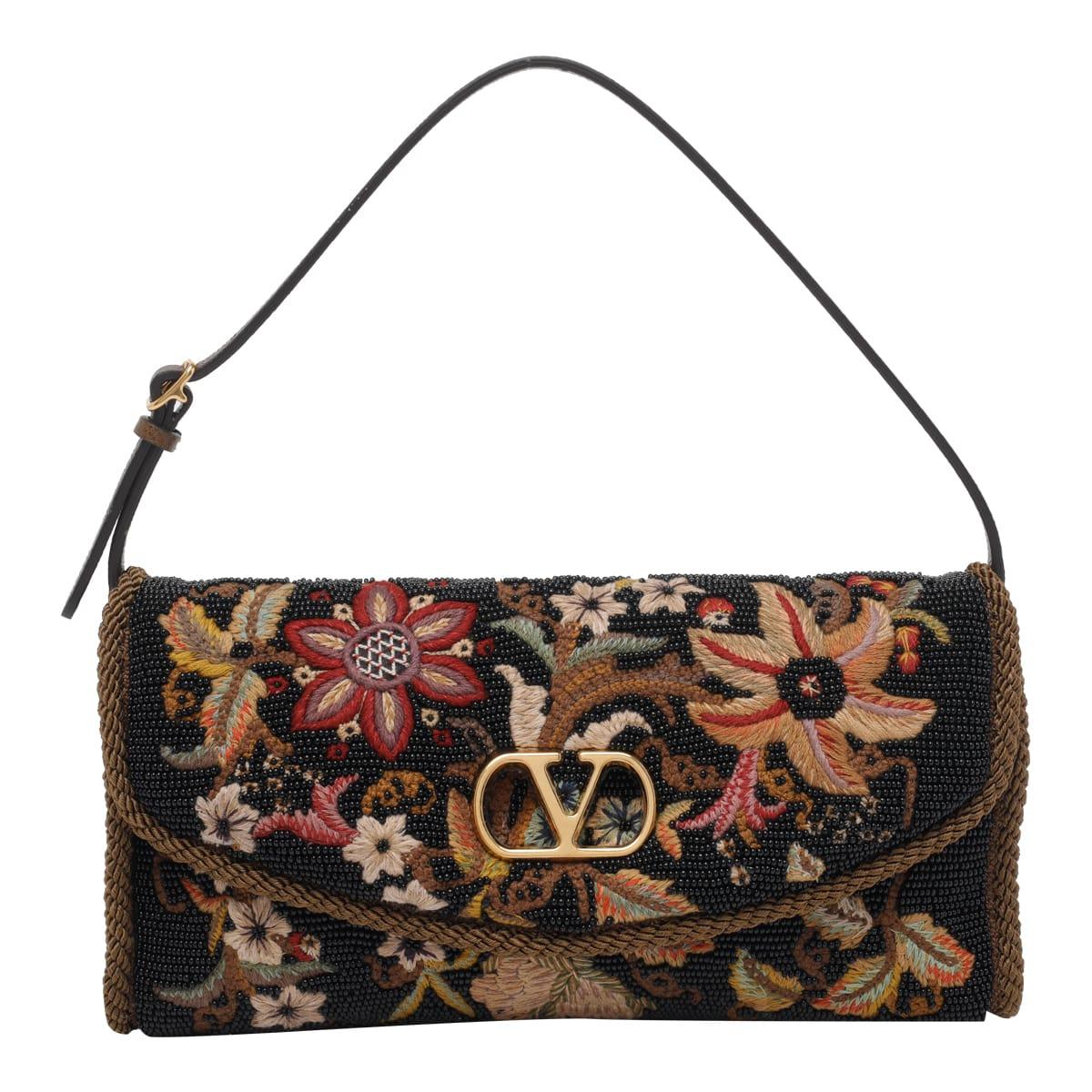 valentino garavani vain embroidered shoulder bag