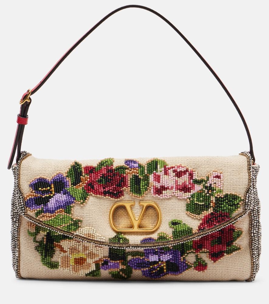 valentino garavani vain soft small beaded shoulder bag