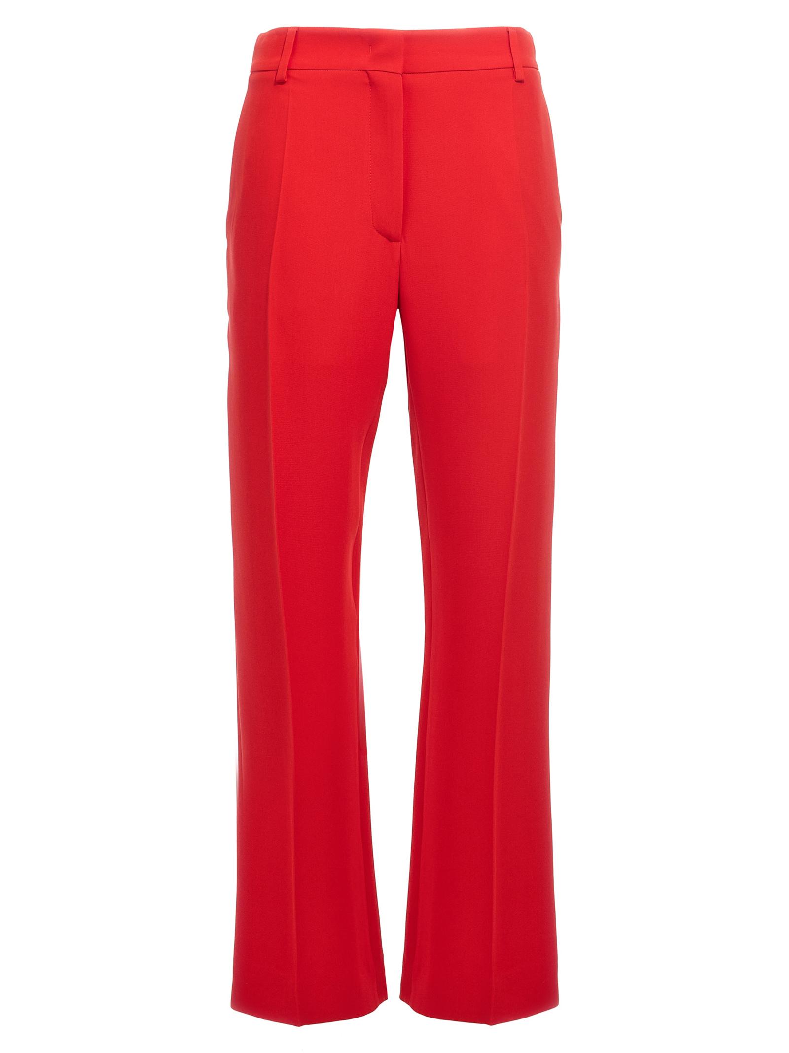 valentino garavani valentino cady trousers red silk pant - women