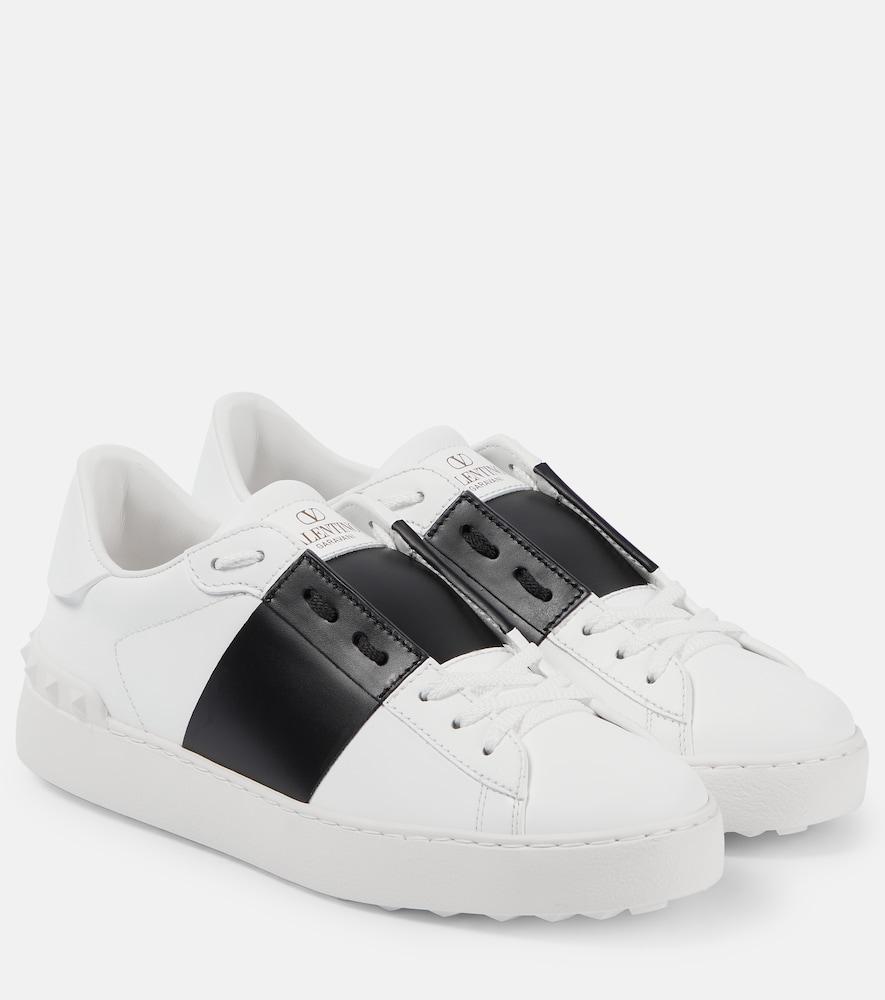 valentino garavani valentino garavani open leather sneakers
