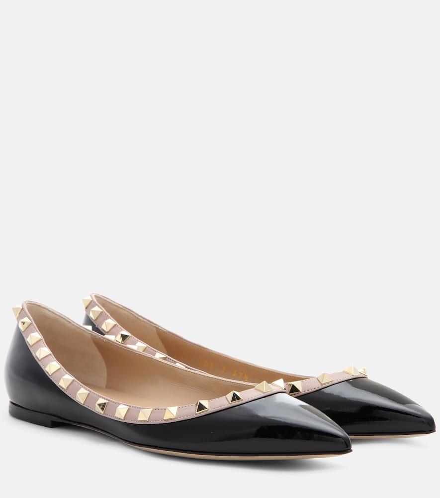 valentino garavani valentino garavani rockstud patent leather ballet flats