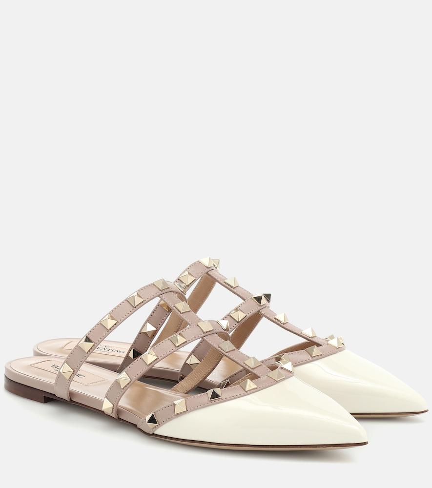 valentino garavani valentino garavani rockstud patent leather slippers