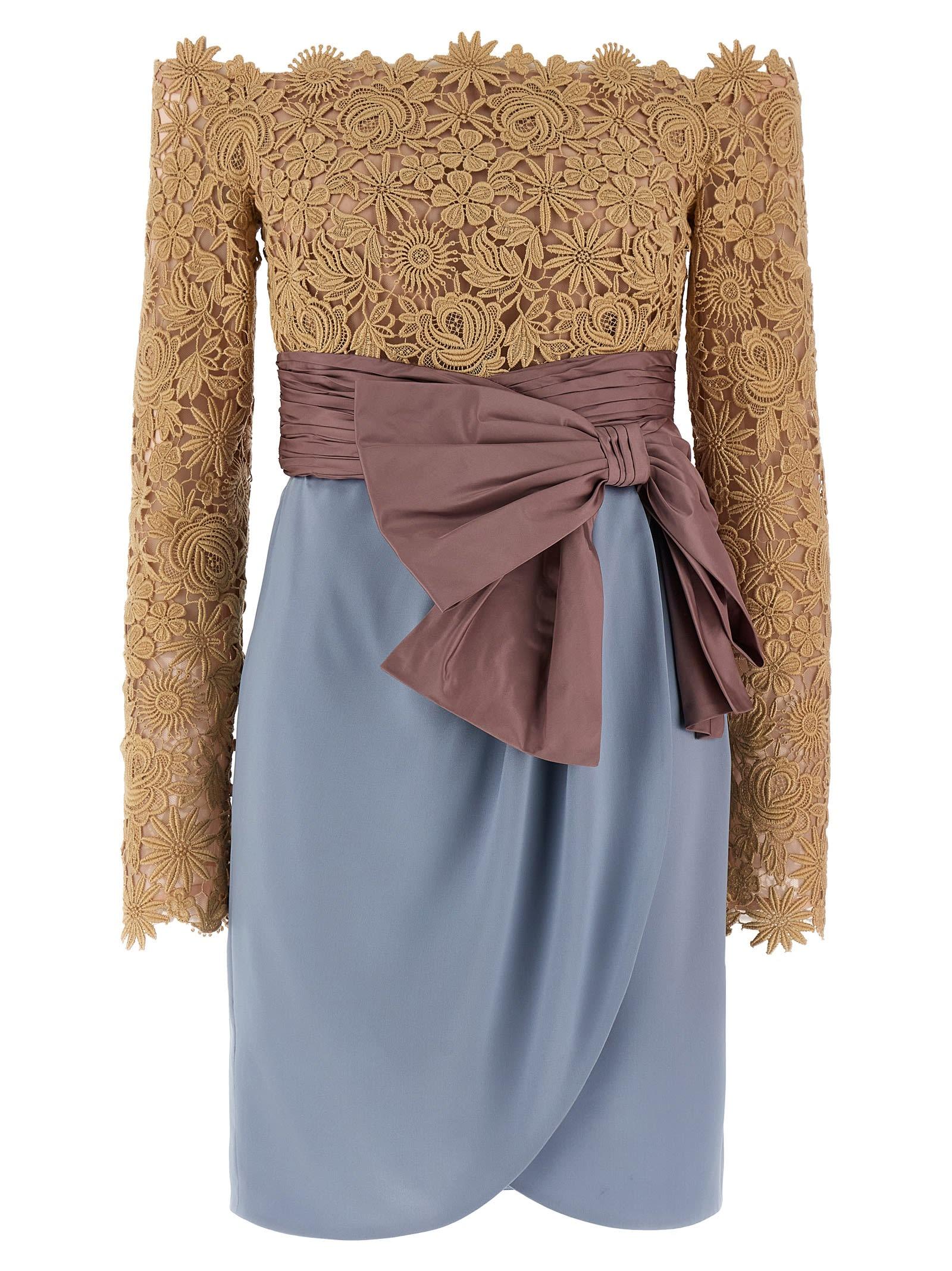 valentino garavani valentinogaravani fleur a jours flower mix dress