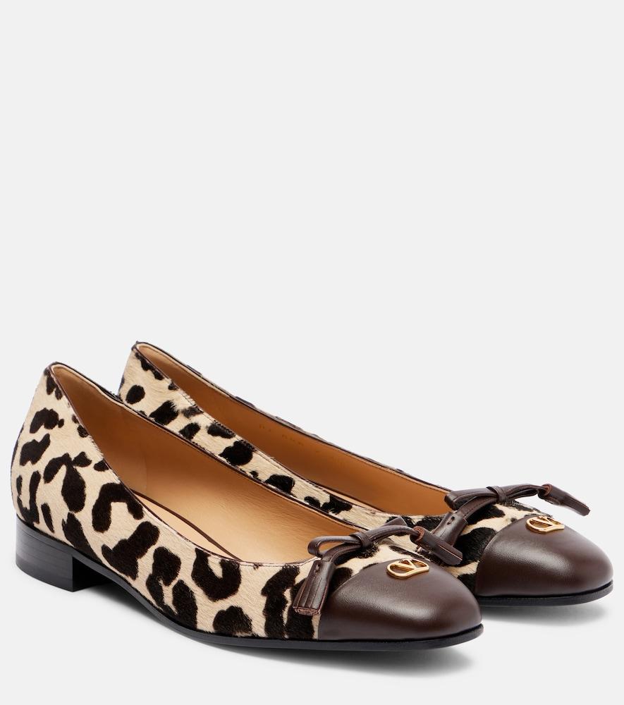 valentino garavani valet du roi calf hair ballet flats