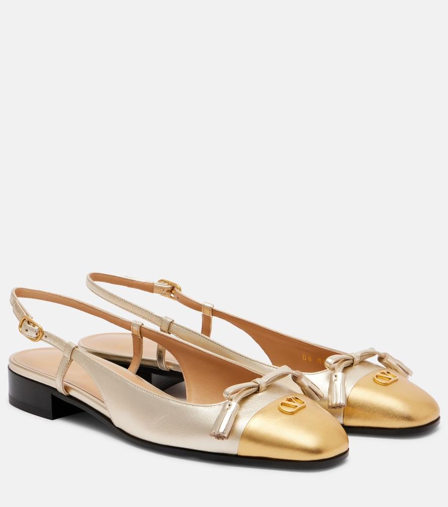 valentino garavani valet du roi leather slingback flats
