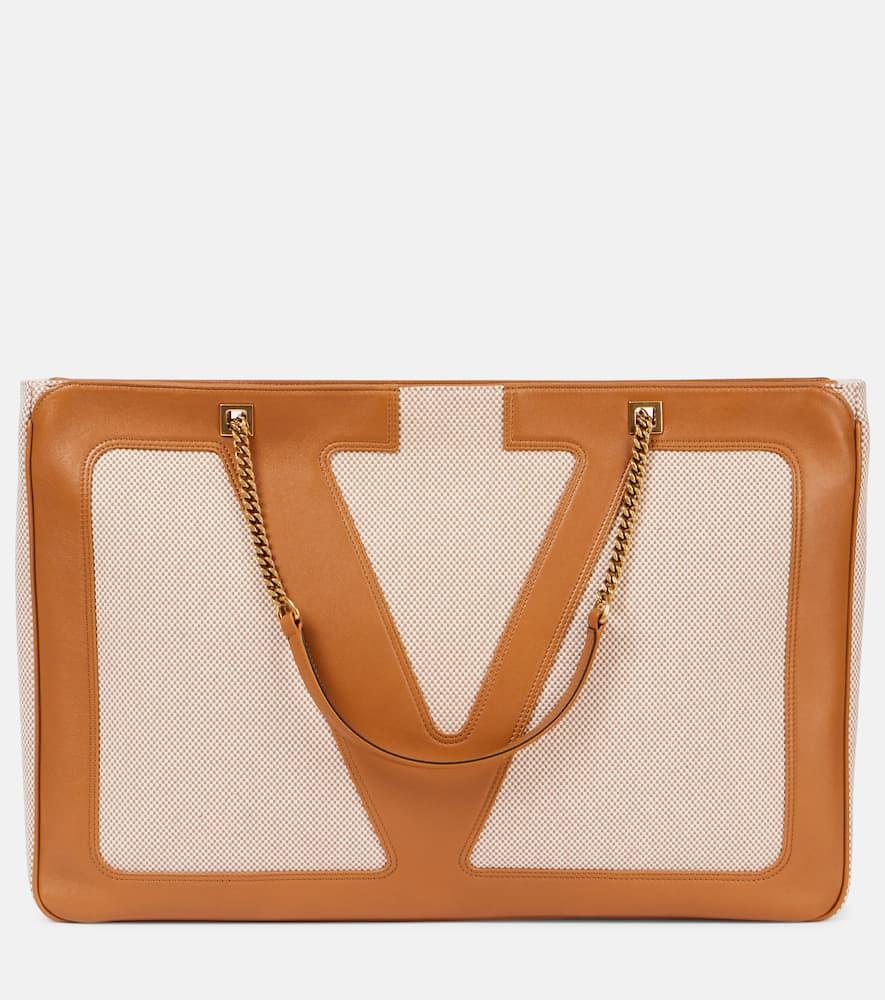 valentino garavani viva superstar large canvas tote bag