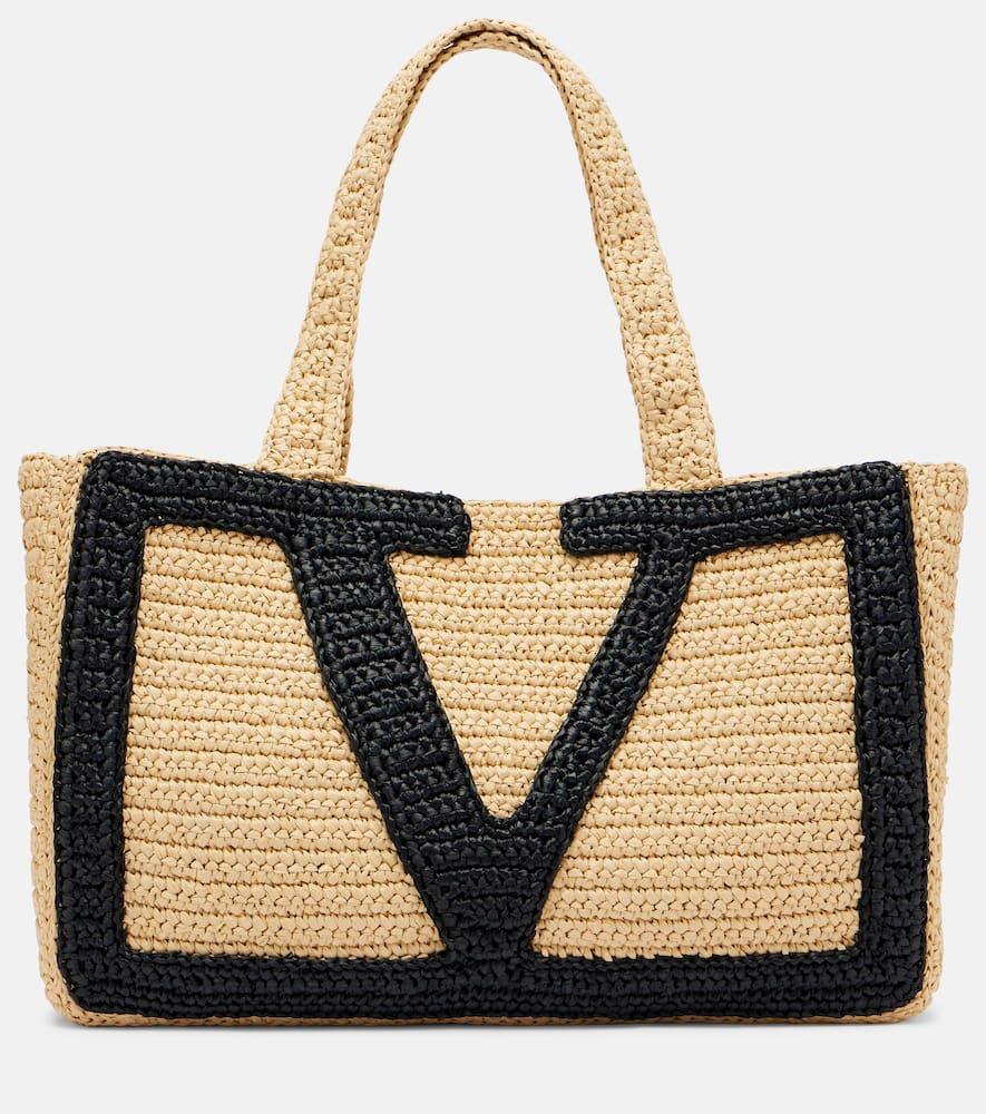 valentino garavani viva superstar large crochet tote bag