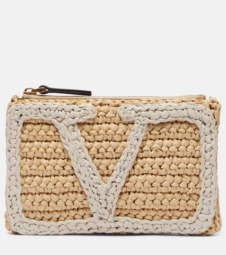 valentino garavani viva superstar small crochet clutch