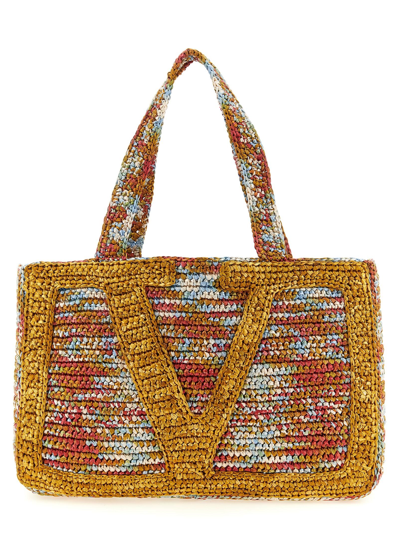 valentino garavani vivasuperstar big shopping bag multicolor viscose tote - women