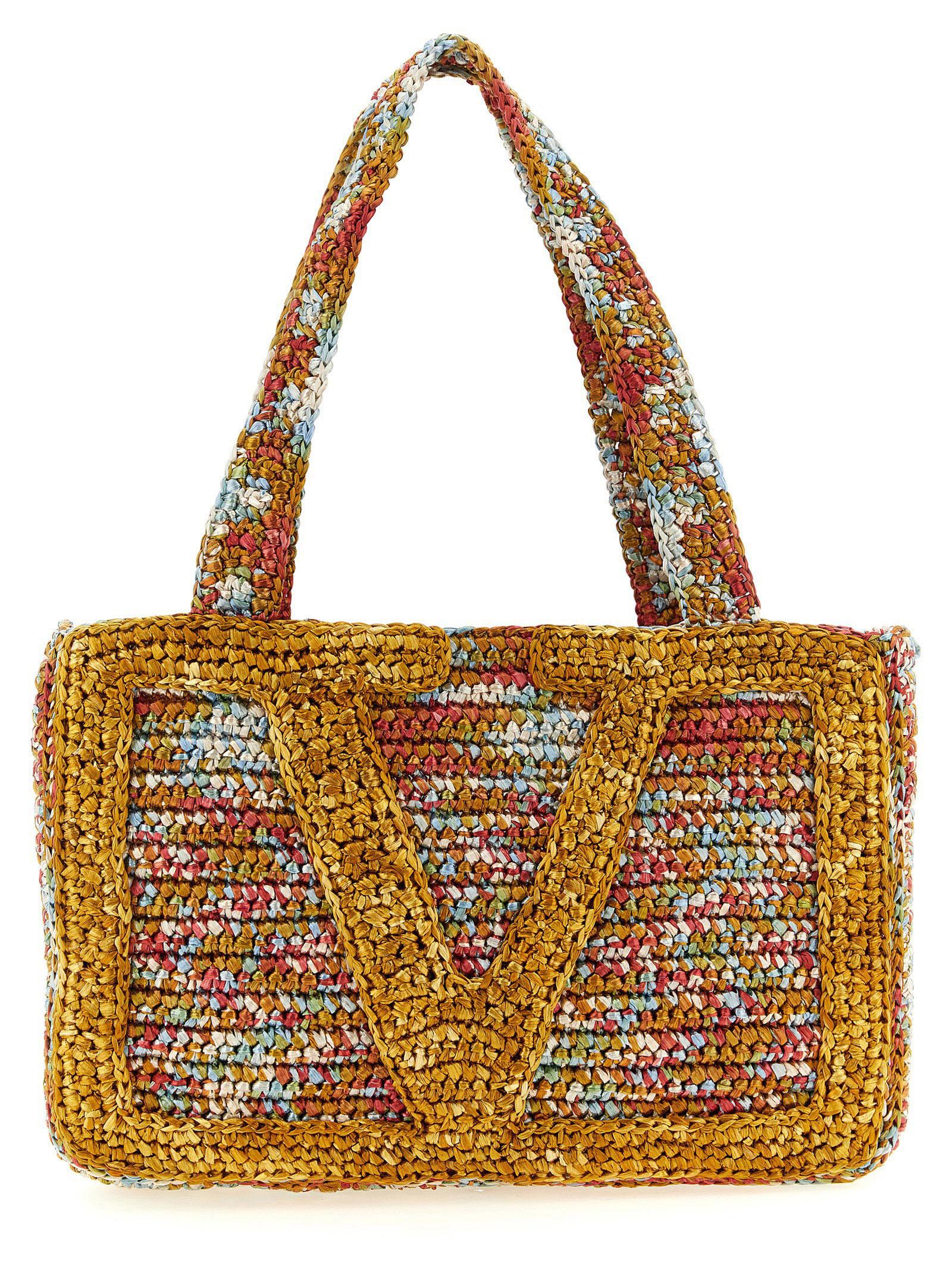 valentino garavani vivasuperstar medium shopping bag multicolor viscose tote - women