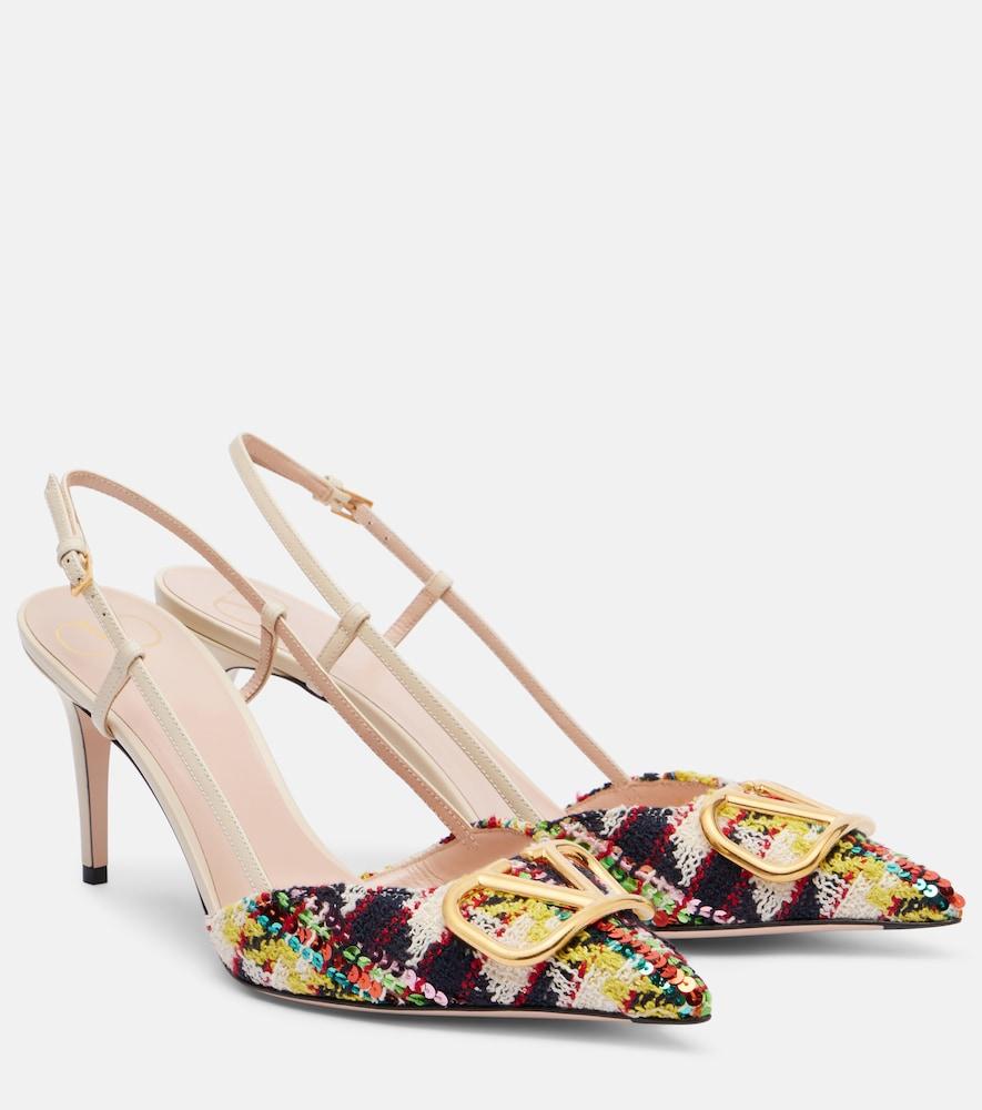 valentino garavani vlogo 80 tweed slingback pumps
