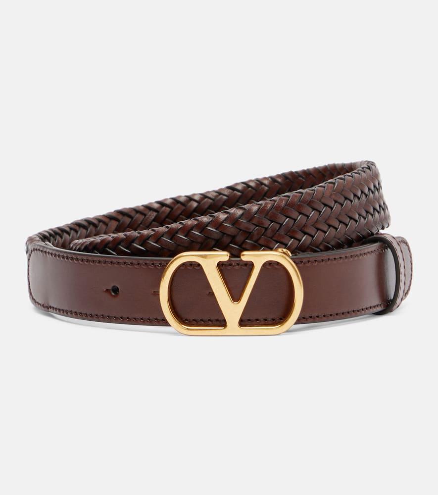 valentino garavani vlogo braided leather belt