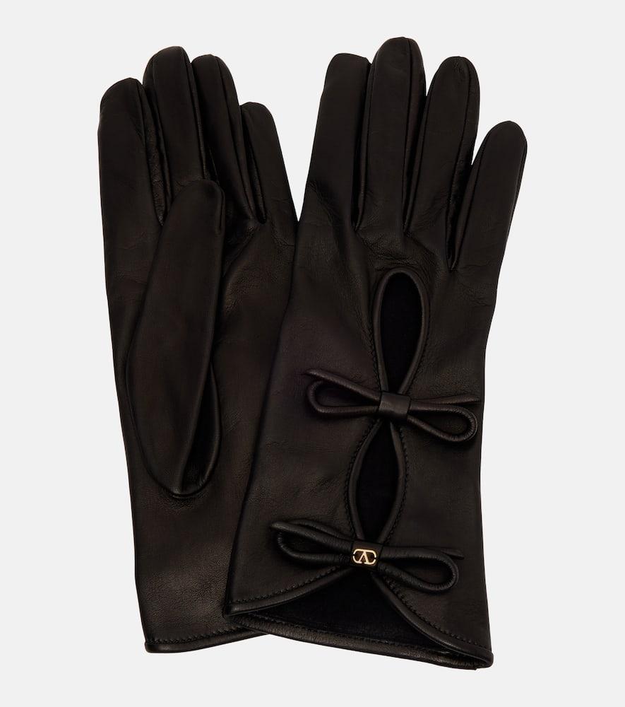 valentino garavani vlogo cutout leather gloves