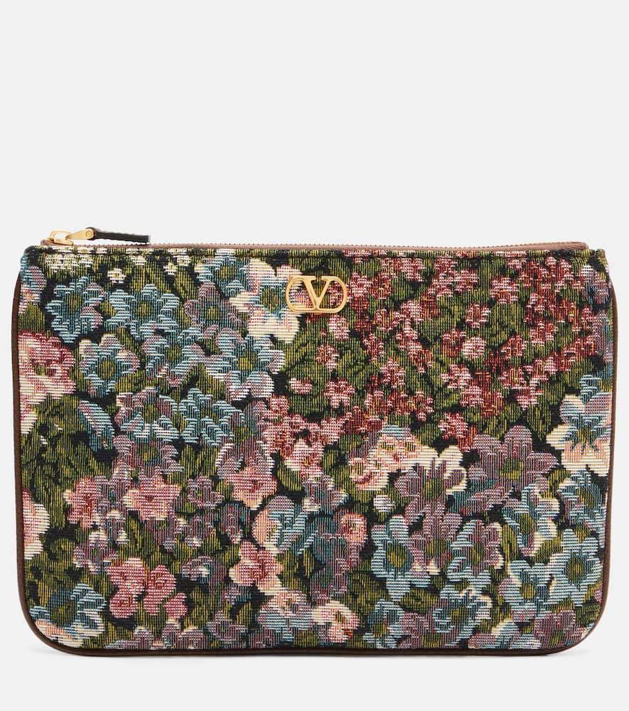 valentino garavani vlogo floral jacquard pouch