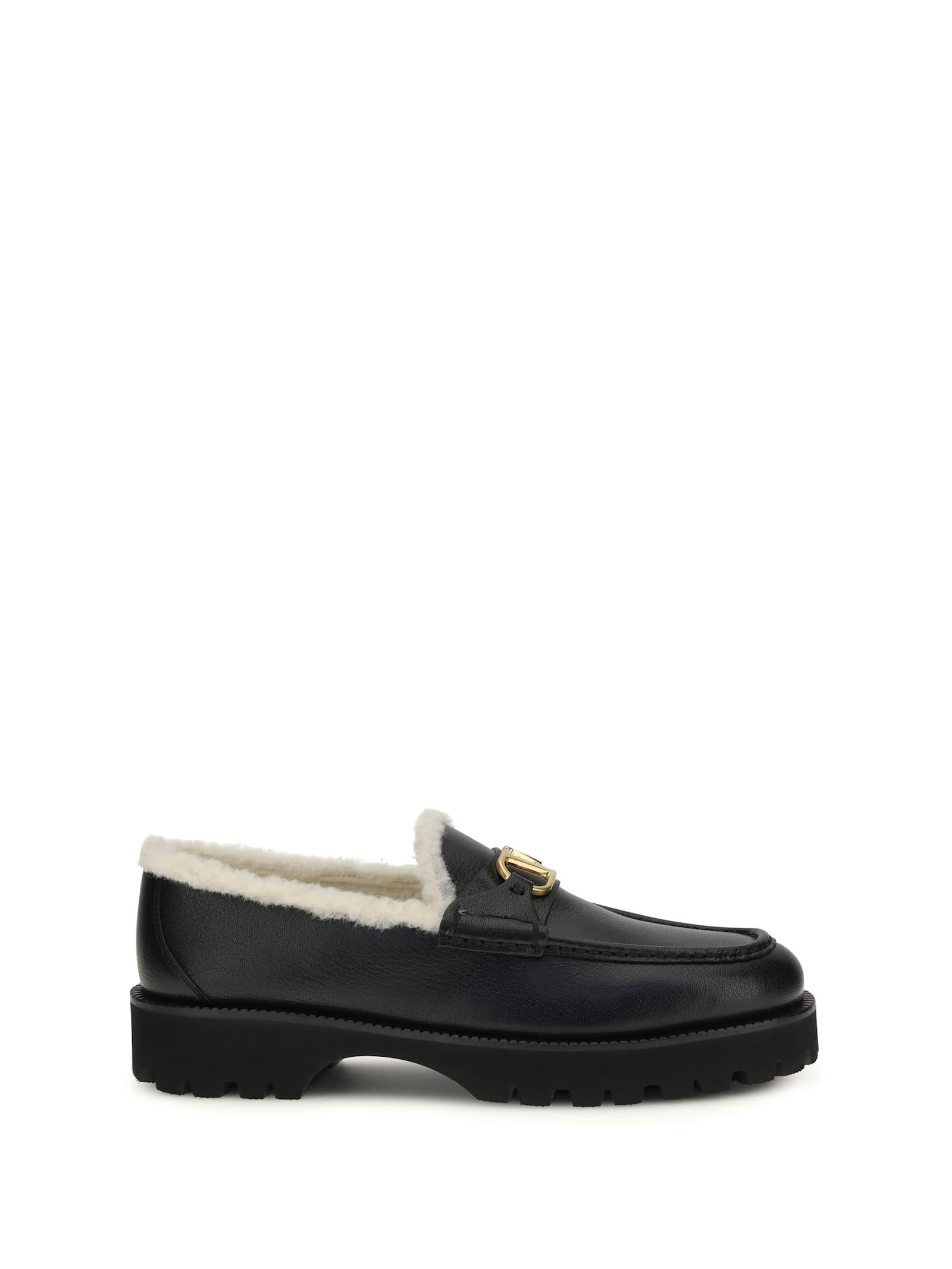 valentino garavani vlogo fur loafers