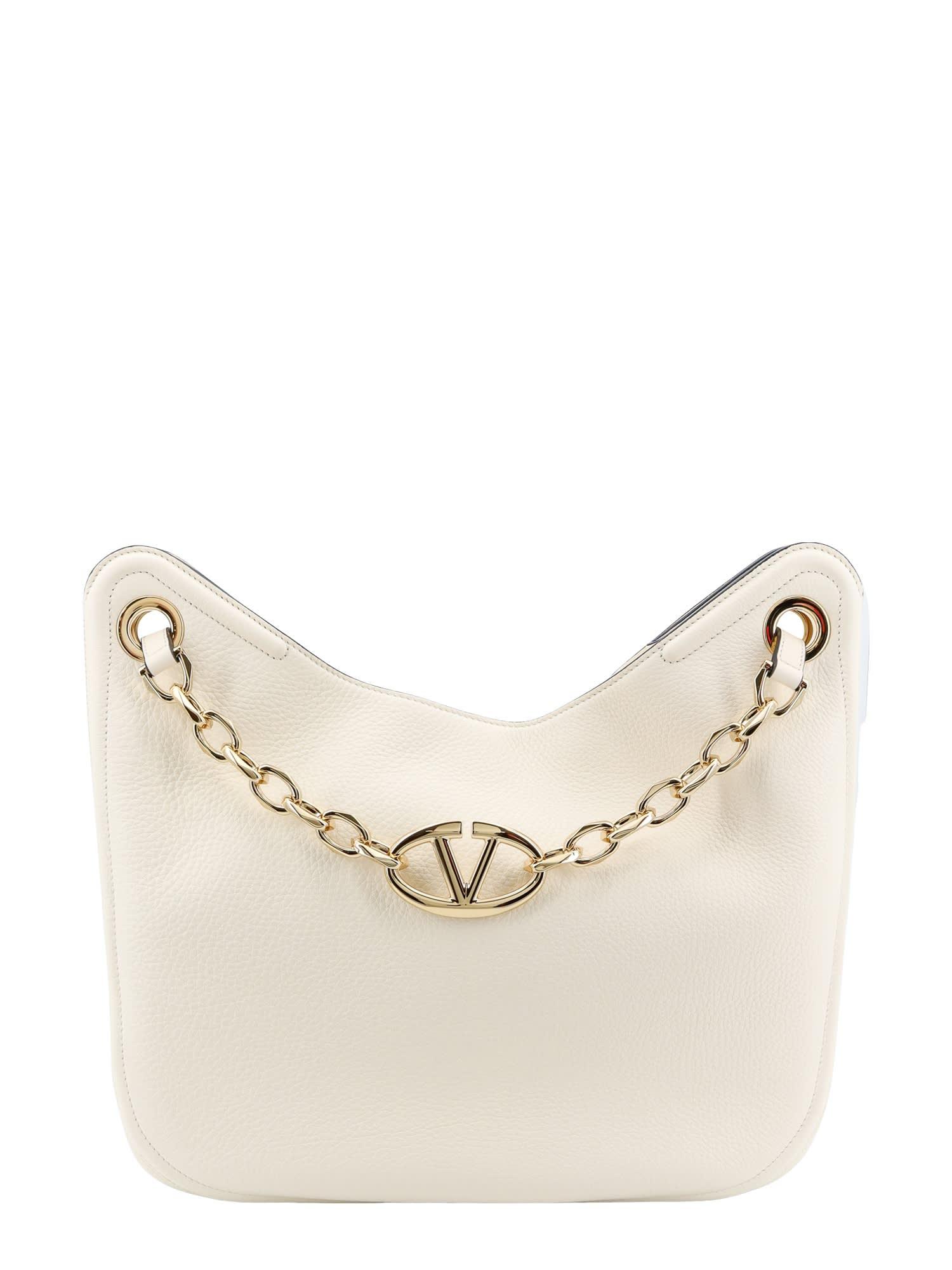 valentino garavani vlogo gate grained leather hobo bag