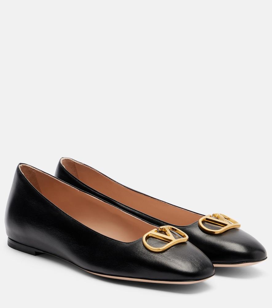 valentino garavani vlogo leather ballet flats