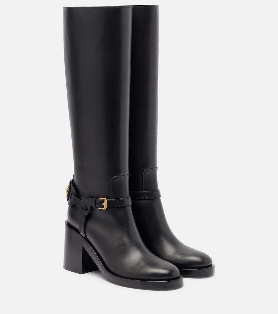 valentino garavani vlogo leather knee