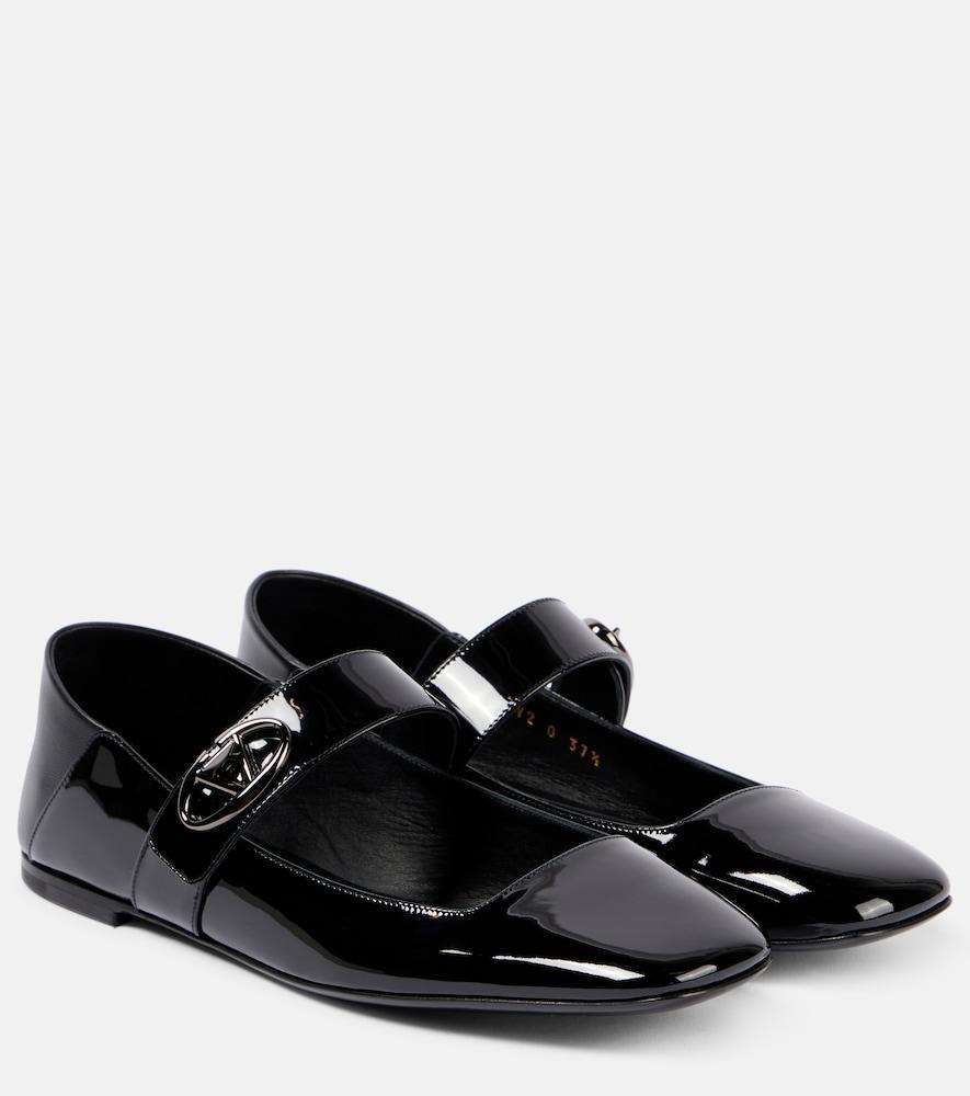 valentino garavani vlogo locker patent leather mary jane flats
