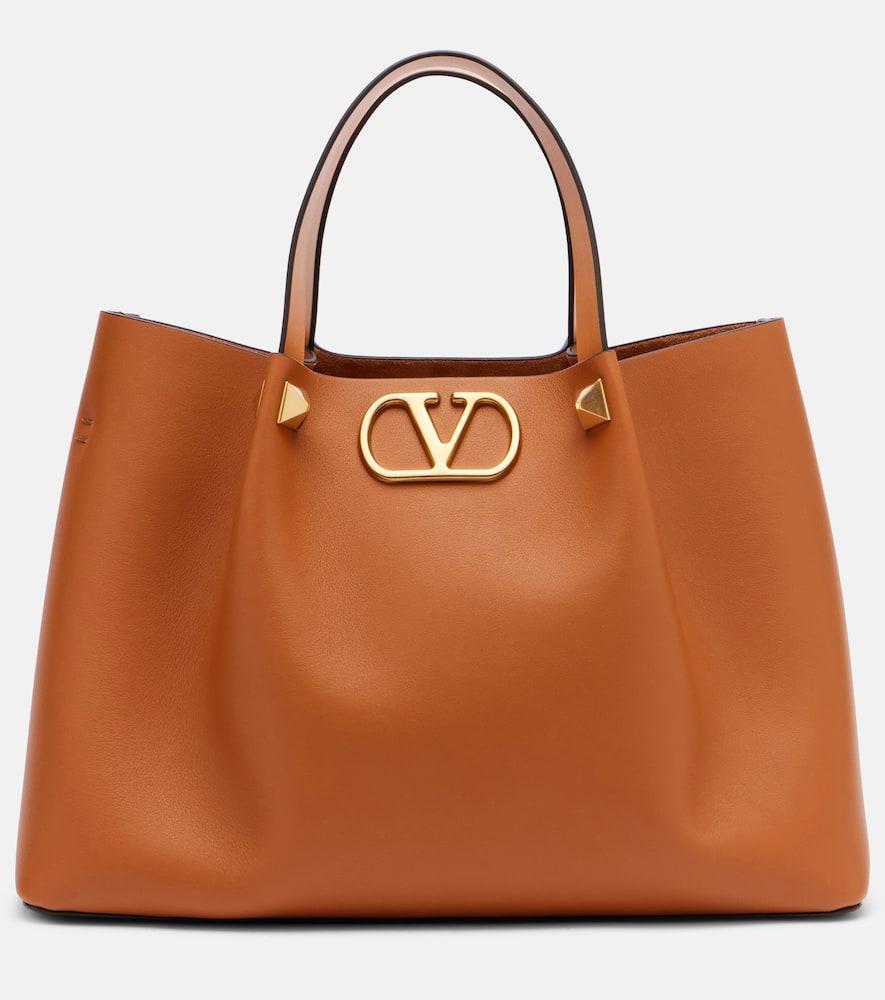valentino garavani vlogo medium leather tote bag