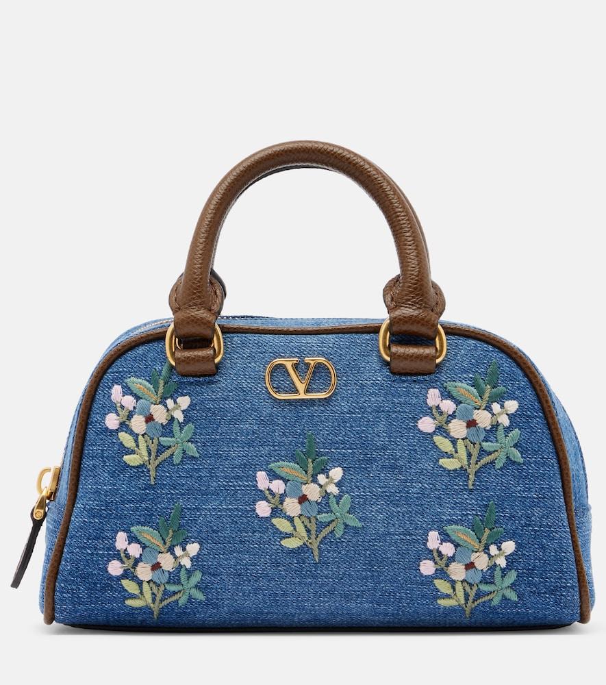 valentino garavani vlogo mini floral denim top