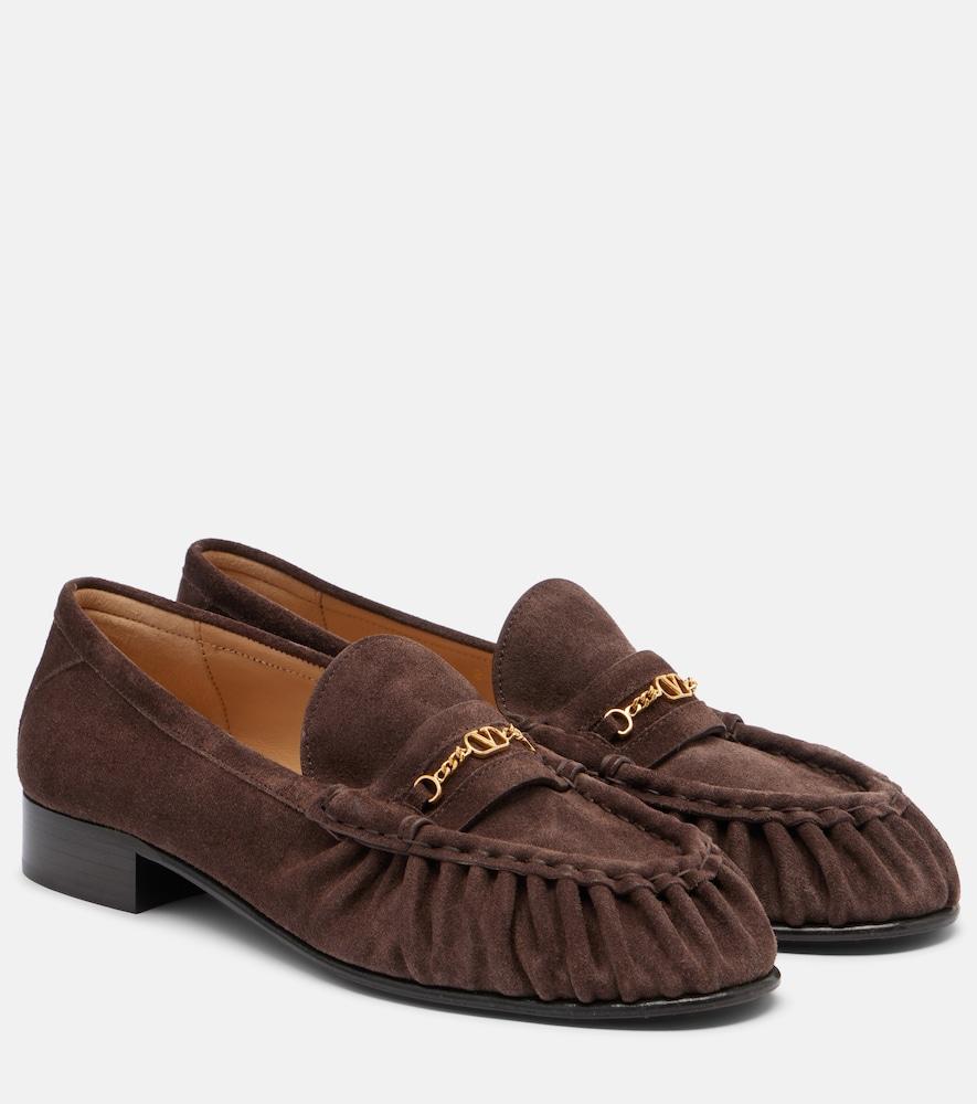 valentino garavani vlogo suede loafers