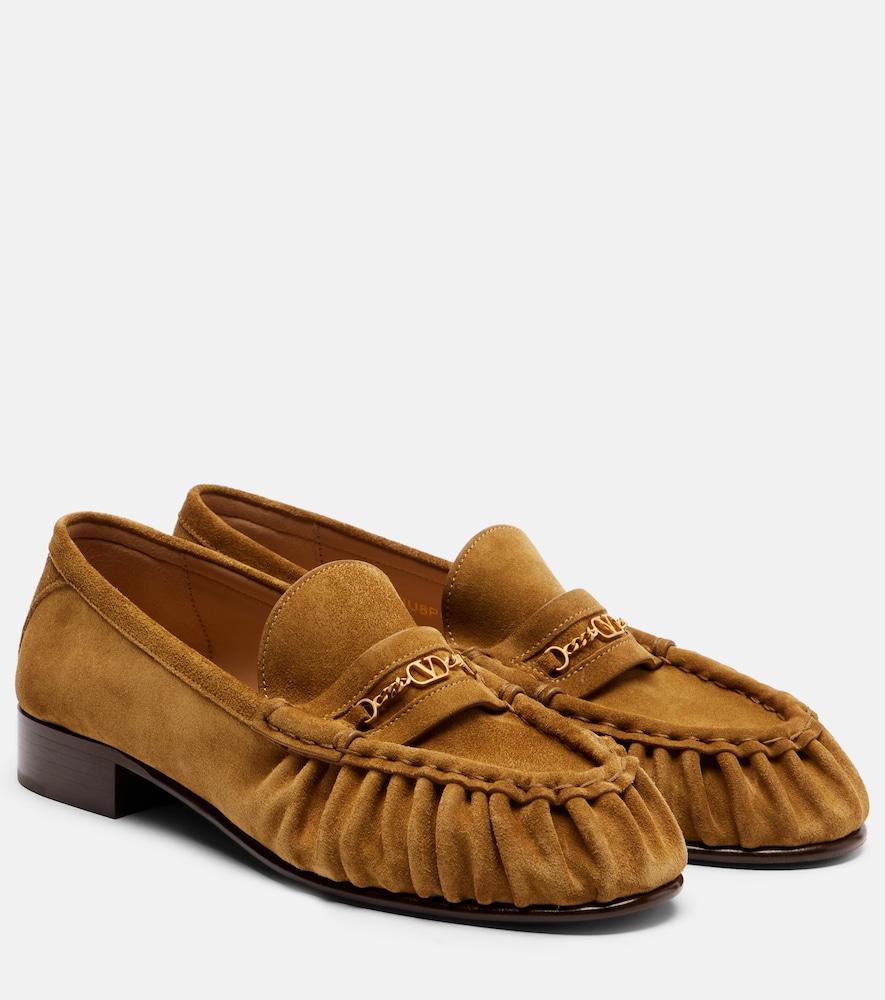 valentino garavani vlogo suede loafers