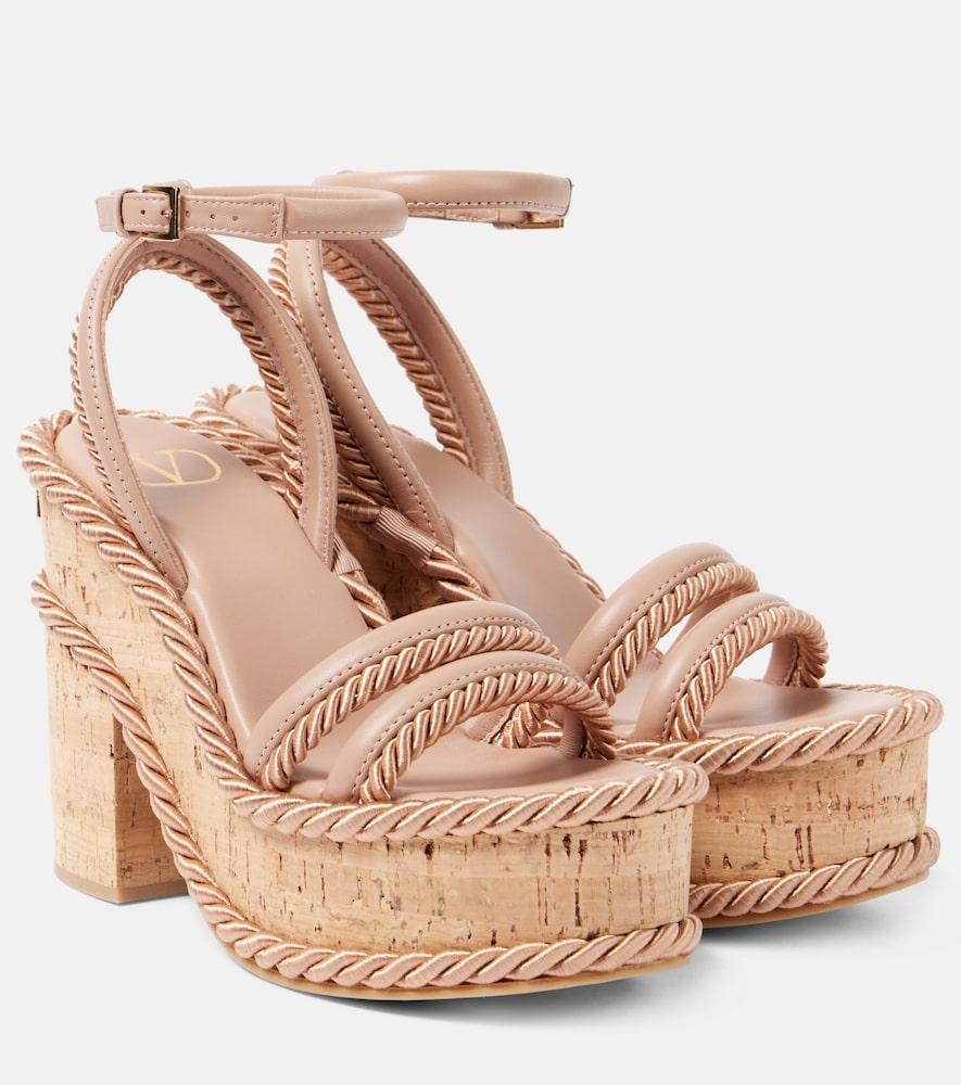 valentino garavani vlogo summerblocks leather platform sandals