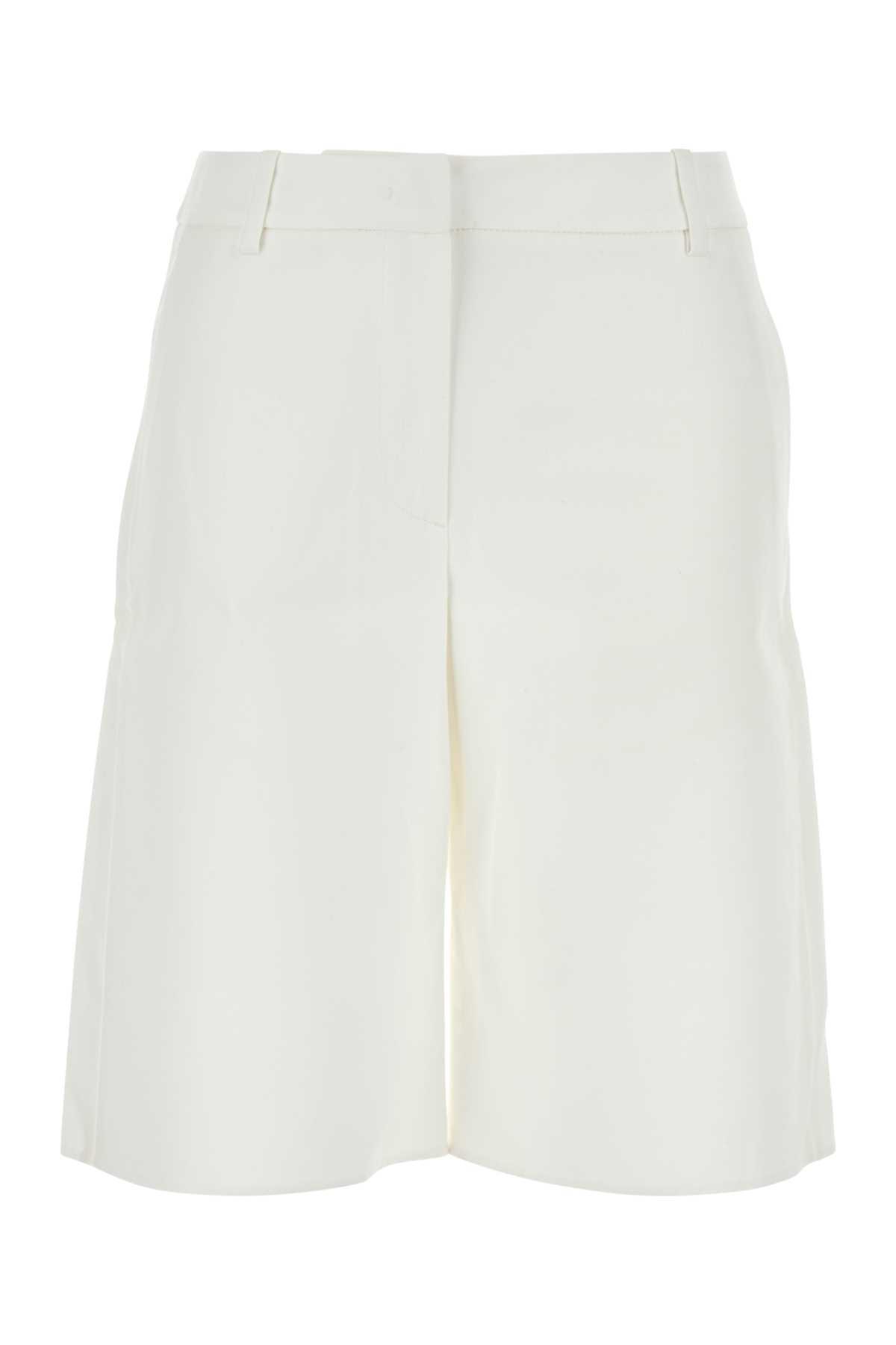 valentino garavani white cotton blend shorts