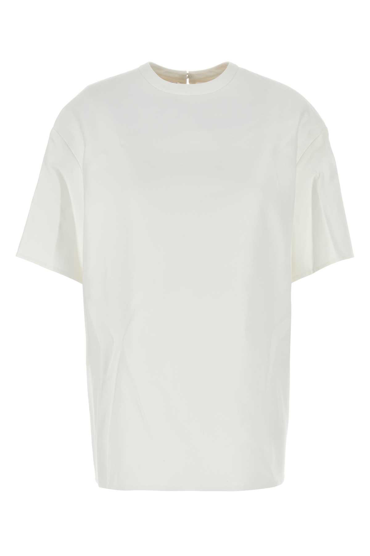 valentino garavani white cotton blend t-shirt
