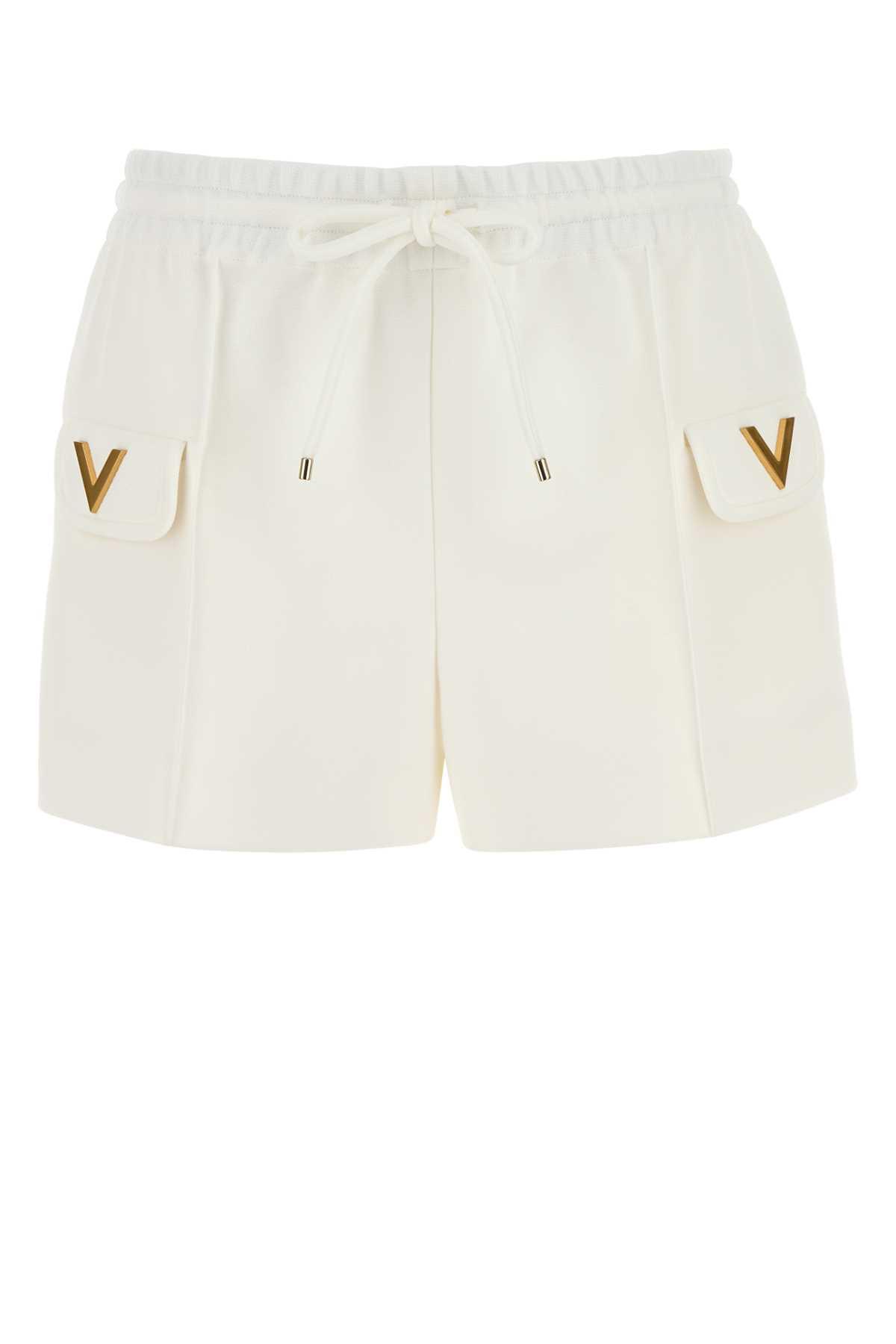 valentino garavani white stretch piquet shorts